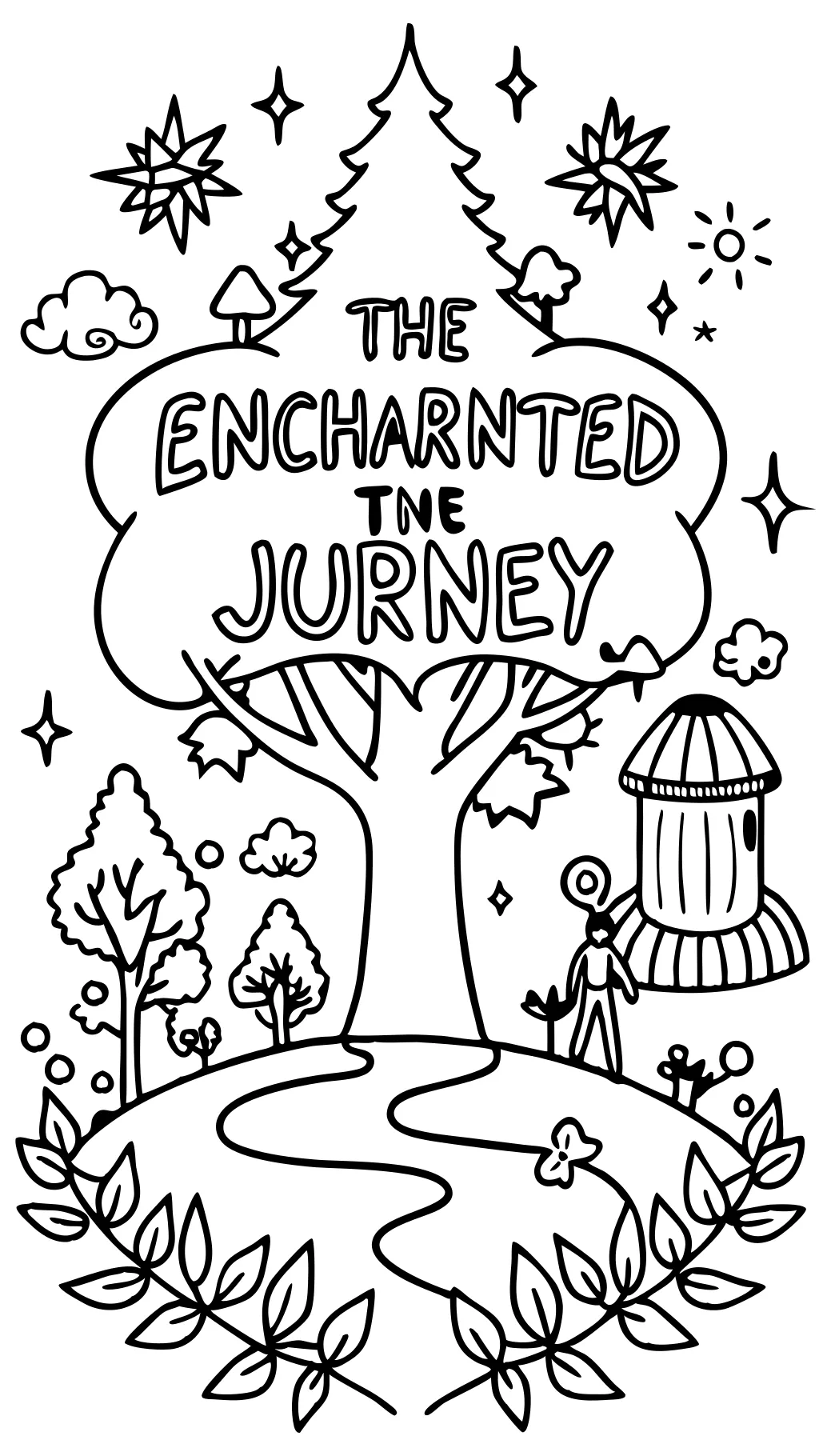 coloring page of a book cover